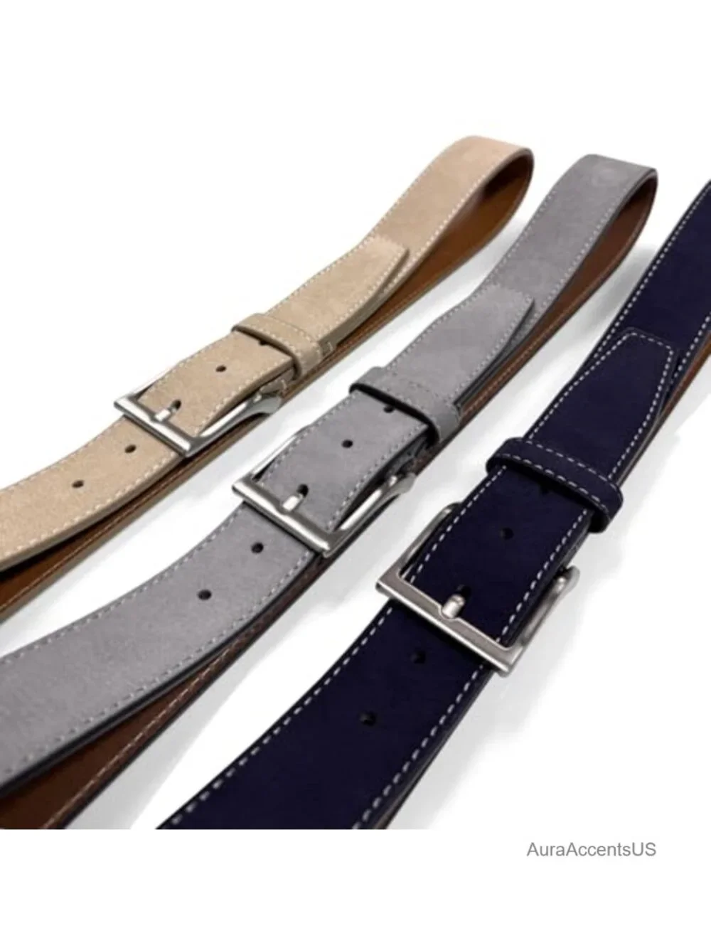 Genuine Leather Suede Casual Dress Belt 1.5 Inch Wide